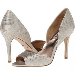 Badgley Mischka Mitzi Satin D’Orsay Peep Toe Pump
